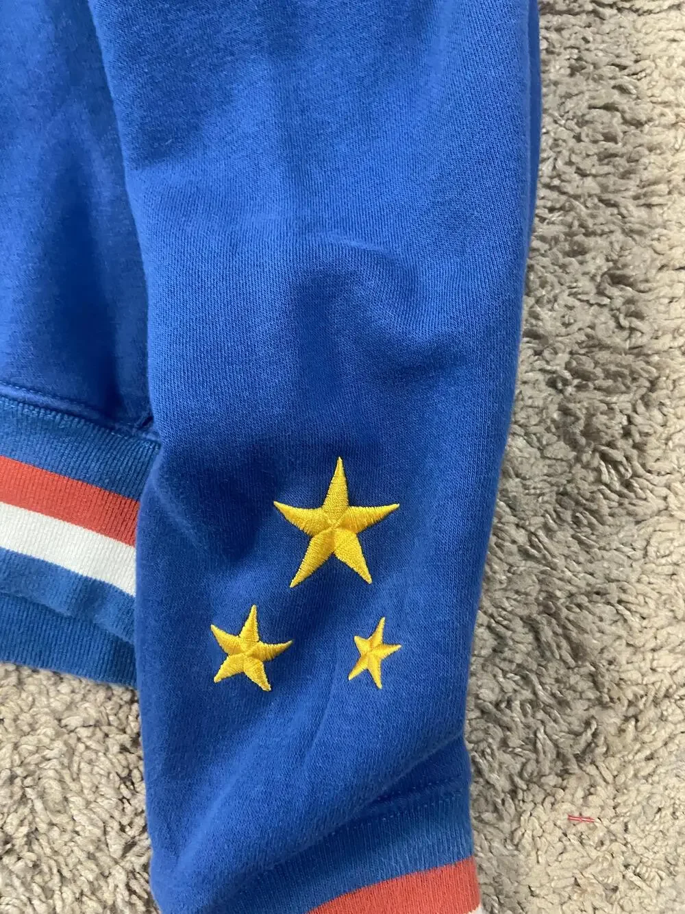 Nike Hoodie Sweatshirt Mens Small Blue Pullover Fleece Super Flight Stars